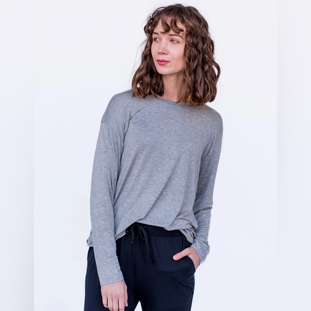 Agnes & Dora Long Sleeve Easy Tee Heather Grey